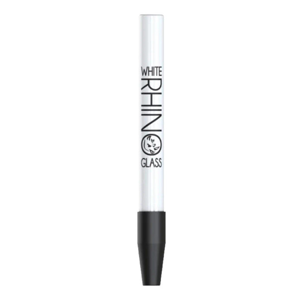 WHITE RHINO - WHITE CERAMIC DAB STRAW W/ SILICONE CAP