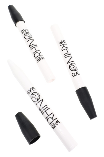 WHITE RHINO - WHITE CERAMIC DAB STRAW W/ SILICONE CAP