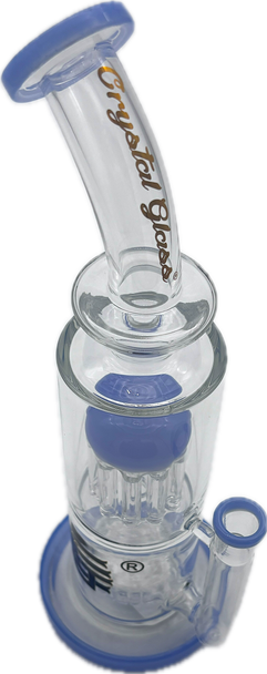 12" CRYSTAL GLASS TWO CHAMBER WATER PIPE 4100