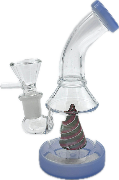 6" COLOR SWIRL CONE PERC W/ COLOR RIM WATER PIPE