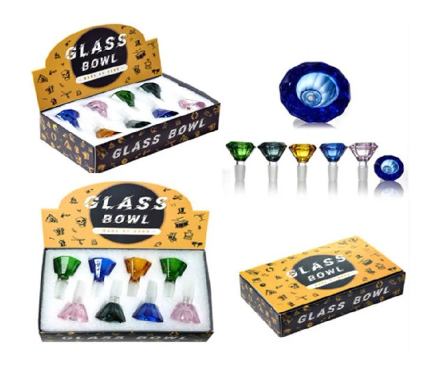 GLASS BOWLS - DIAMOND BOWL 8PC