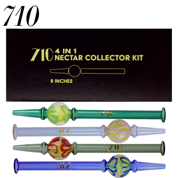 710 NECTAR COLLECTOR KIT - 8" SWIRL BUBBLE DAB STRAW