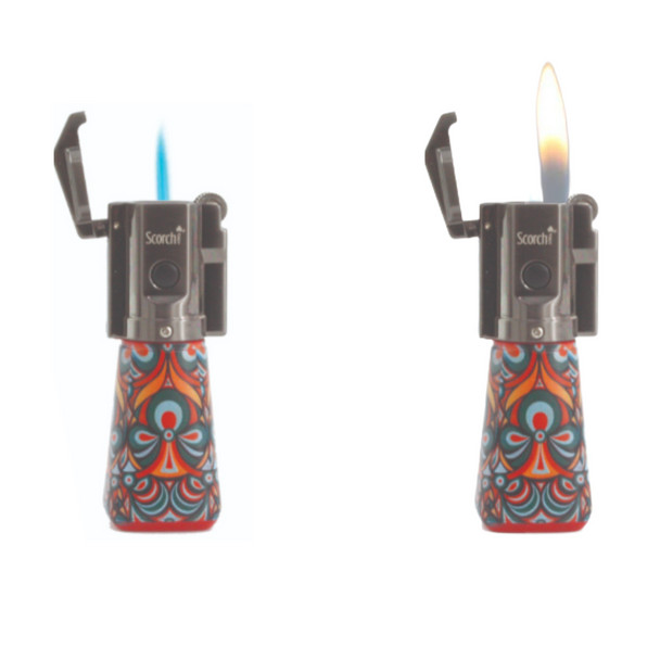 SCORCH TORCH - DISPLAY OF 12 - 61774 - DUAL FUNCTIONAL TORCH ASSORTED DESIGNS