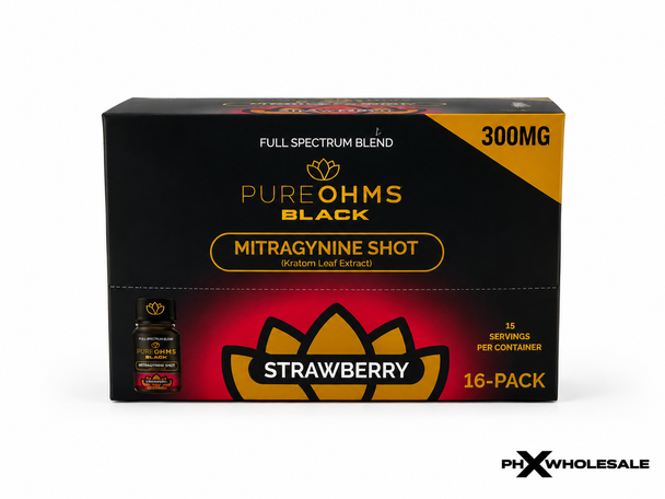 PURE OHMS BLACK - MIT SHOT - 16PK/300MG