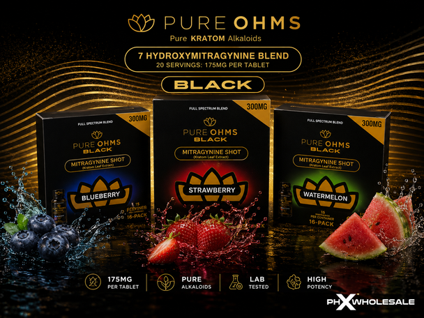PURE OHMS BLACK - MIT SHOT - 16PK/300MG