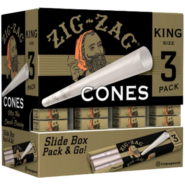 ZIG ZAG - 3PK KING SIZE CONES 36CT