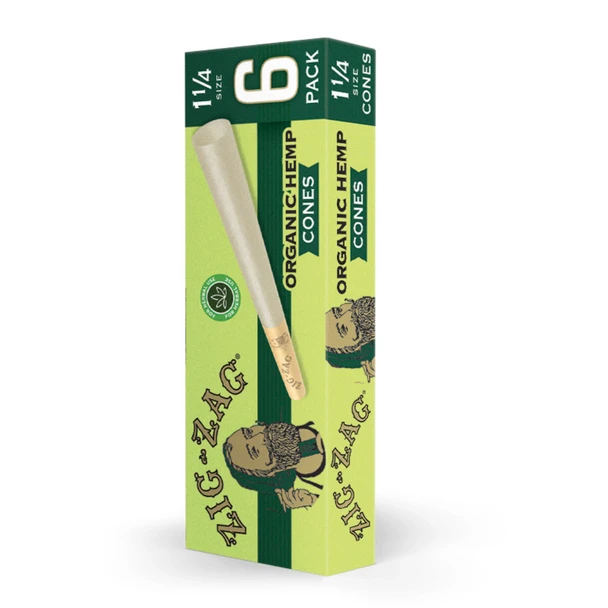 ZIG ZAG - ORGANIC HEMP CONES 24CT - 1 1/4 6PK