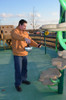 Dropping the GoFactorGO Wireless Playground Impact Tester on a playground surface for HIC Testing and gMax