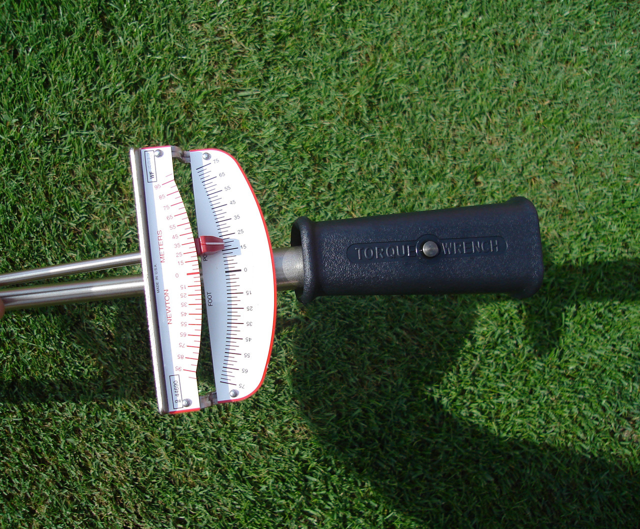 Turf-Tec Toma Shear Strength Tester - Torque wrench shows lbs and Newton Meters