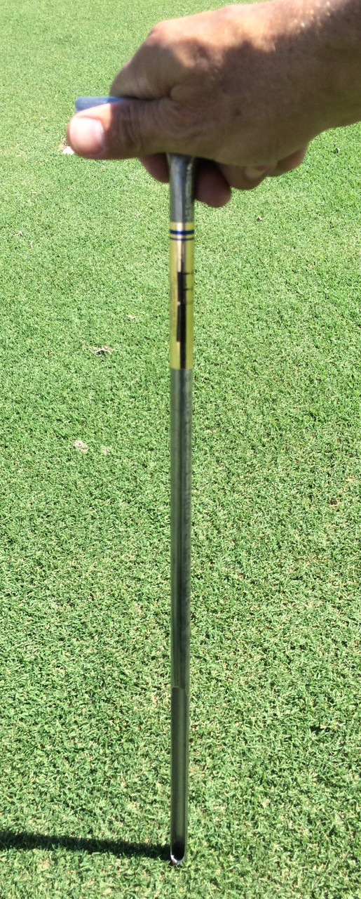 Turf-Tec Tall Pocket Tubular Soil Sampler - 1/2" Diameter Stainless Steel - In use