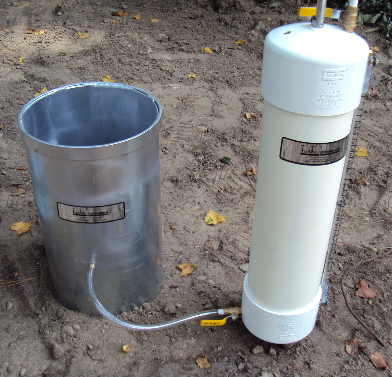 Turf-Tec Mariotte Tubes (One Tube 10000 ml Only) - Shown with IN16 Infiltration ring (Not Included)