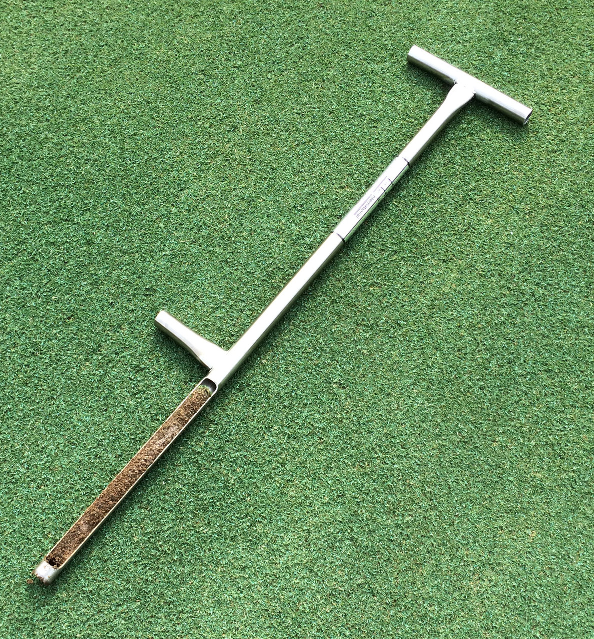 The Turf-Tec 36-inch Tubular Soil Sampler extracts a sample 12 Inches deep soil sample by 3/4 inches wide.