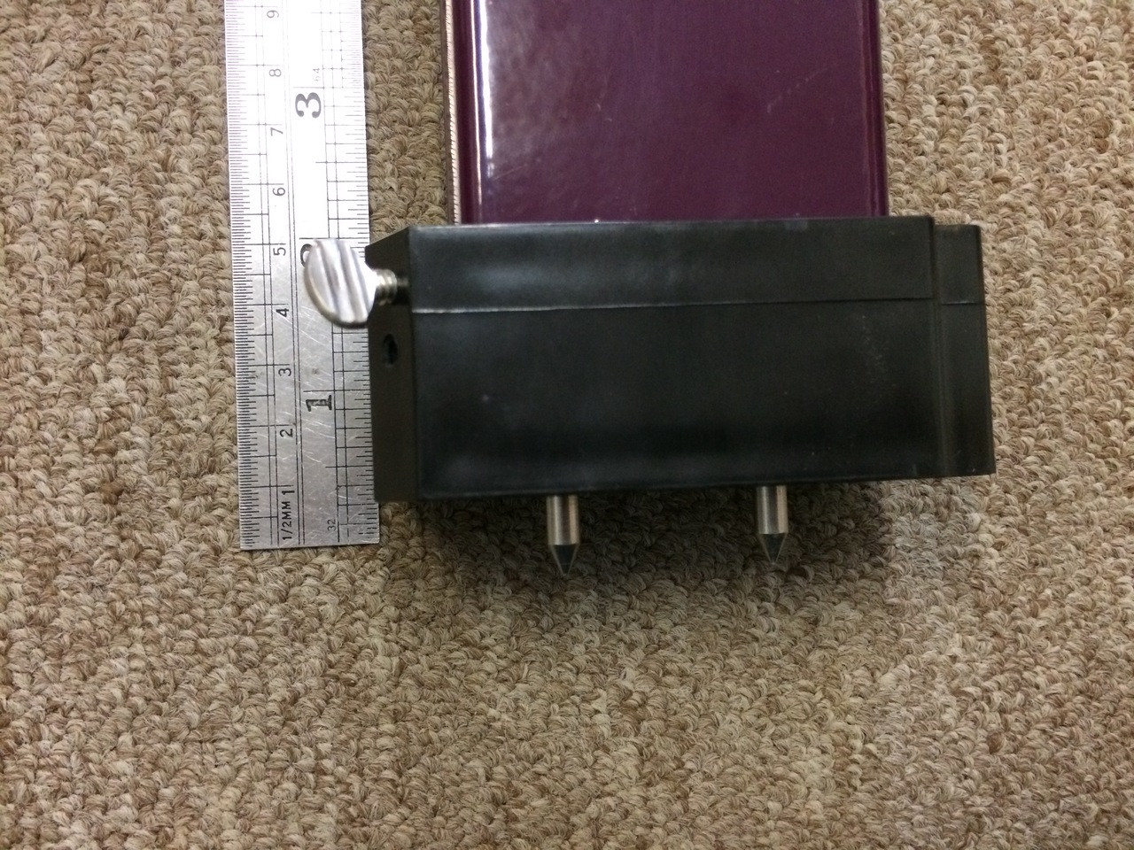 FieldScout TDR350 Moisture Meter Rod Spacer shown at 1/4 inch Depth 