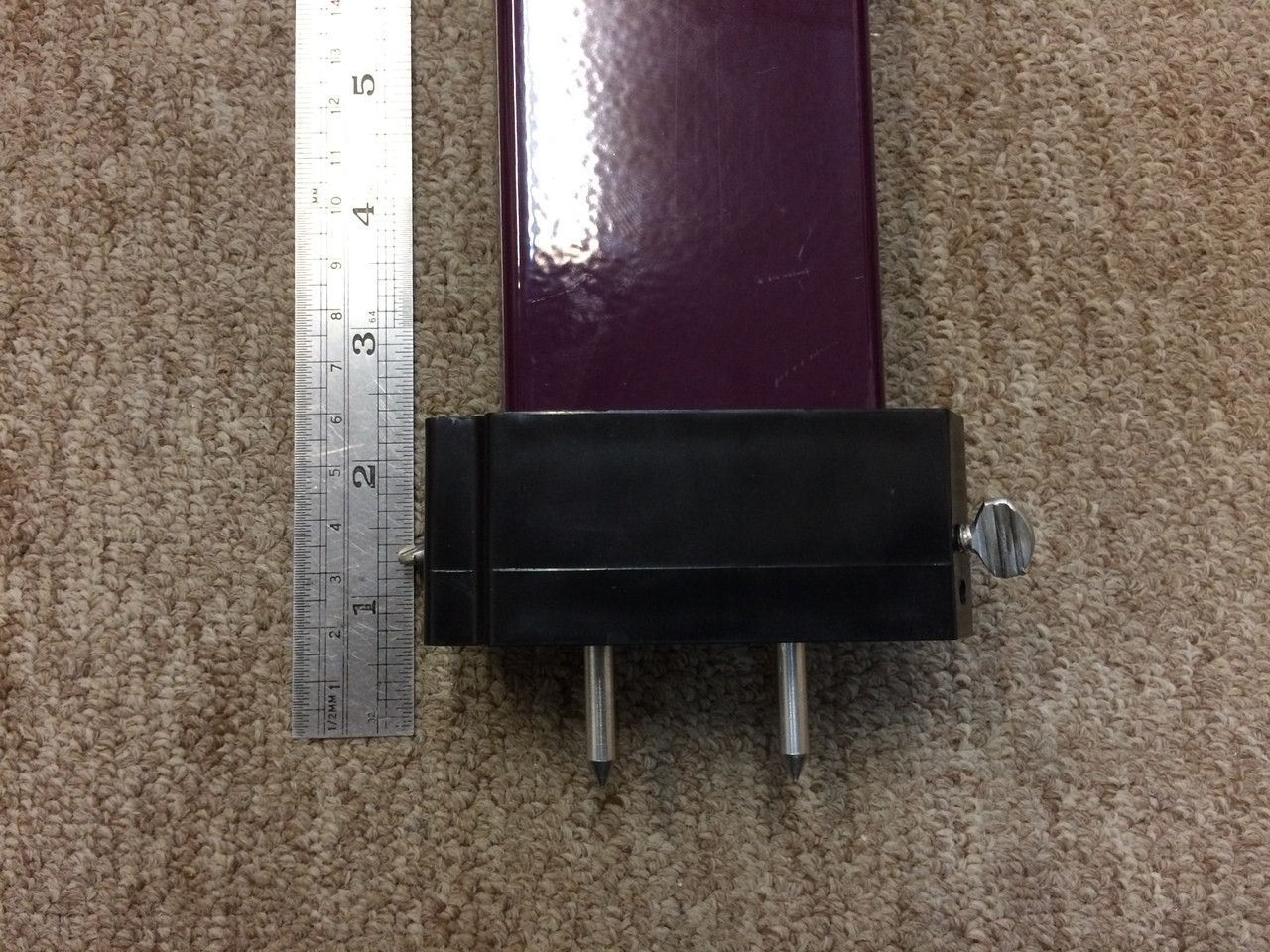 FieldScout TDR350 Moisture Meter Rod Spacer shown at 1/2 inch Depth 