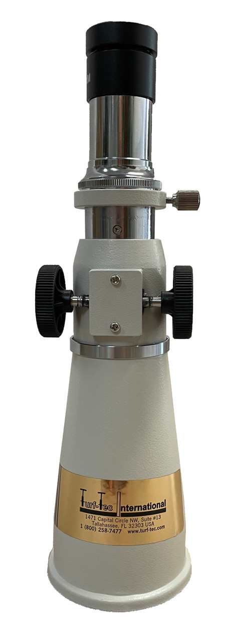 Turf-Tec MACROSCOPE portable monocular microscopes. 20x 40x and 100x magnification power scopes with pen light and hard case- Back View