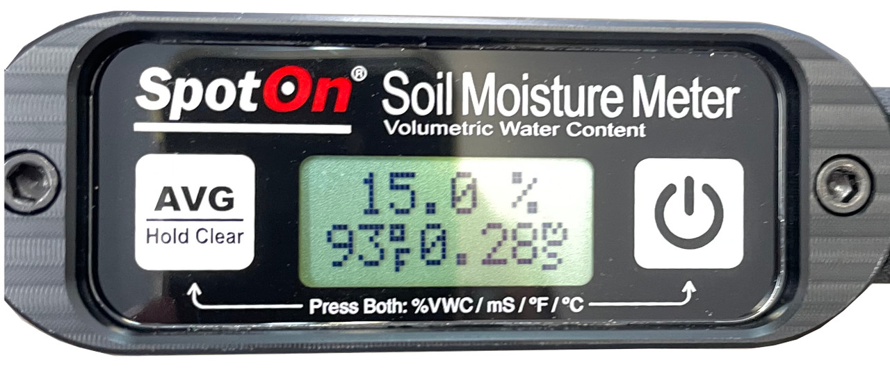 Spot On VWC Moisture Meter with 1.5 and 2.4 inch rods