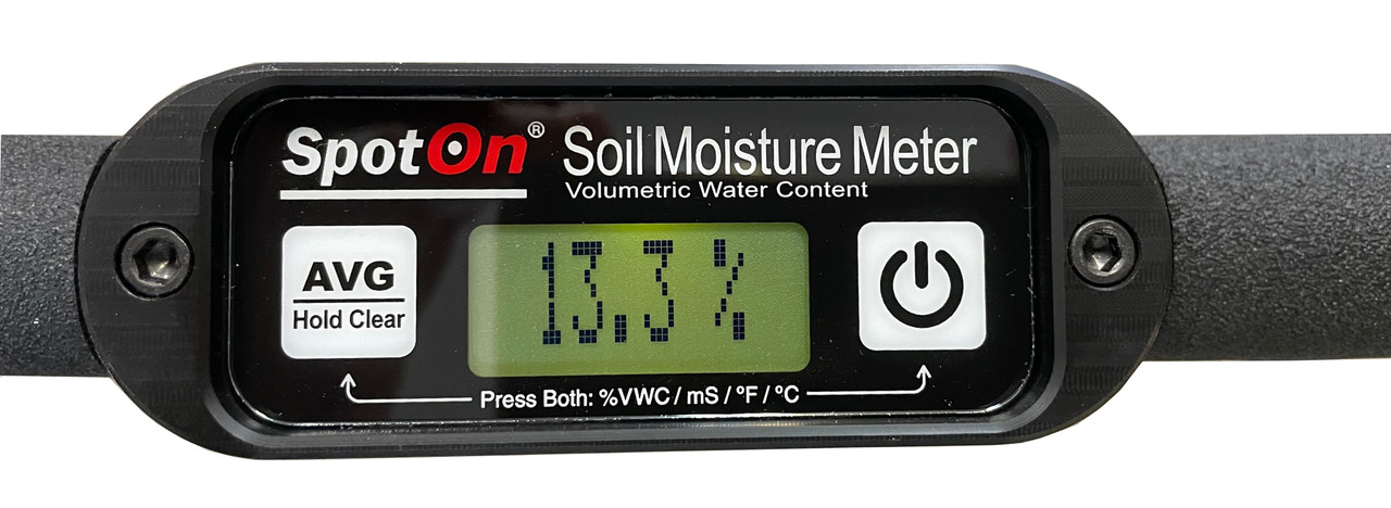 Spot On VWC Moisture Meter with 1.5 and 2.4 inch rods VWC readings only shown here (VWC Moisture)