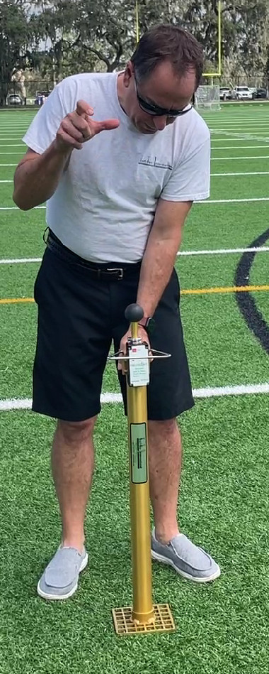 The new Mascaro Infill and Cleat Depth Tester (MICDT) is designed as a testing instrument that will measure infill depth on synthetic turf as well as cleat depth penetration on synthetic turf and natural grass or any other surface where cleats are being worn by athletes.