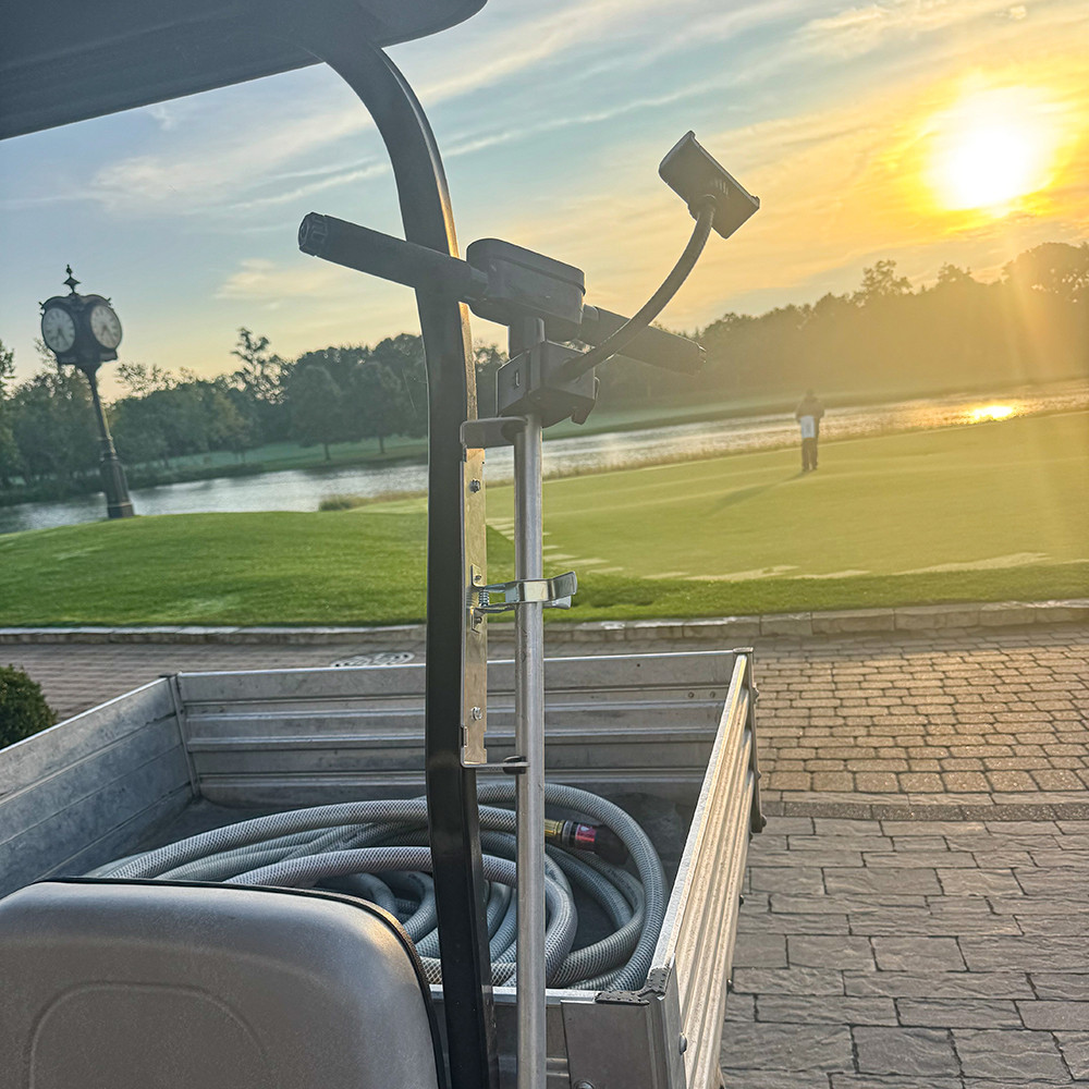The handy Spot On Utility Cart Meter Holder attaches onto your utility vehicle and allows you to easily carry many of our diagnostic testing equipment easily around your facility without the instrument being damaged.