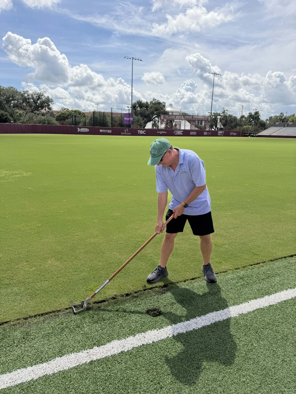 The Turf-Tec Synthetic Turf Comb is a professional maintenance tool designed to remove unwanted natural grass growing within synthetic turf systems