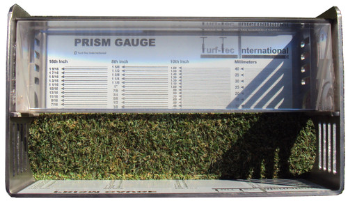 Turf-Tec Grass Height Prism Gauge with hard case - Imperial unit (Shows 1/16, 1/8, 1/10th of inch) and metric 1 mm scale - FIFA (Metric unit available)