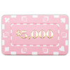 5 Denominated Poker Plaques Pink $5,000