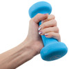 Pair of 3lb Cyan Neoprene Body Sculpting Hand Weights