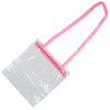 12' x 12' Clear Hand Bag with Pink Shoulder Strap