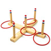 Ring Toss Game - Classic Wooden Set with 4 Plastic Rings