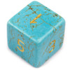 Set of 7 Handmade Stone Polyhedral Dice, Turquoise