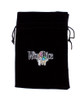 Large 7in x 5in Embroidered Velour Pouch with Drawstring