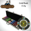 600Ct Custom Claysmith "Gold Rush" Chip Set in Aluminum Case