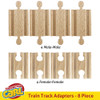 Set of 8 Male-Male Female-Female Wooden Train Track Adapters