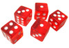 5 Red 16mm Dice with Plastic Cup