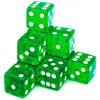 10 Green Dice - 19 mm