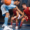 Medium Basketball Compression Socks, Light Blue/White