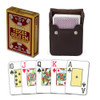 Copag Hold'Em Burgundy, Poker-Jumbo Deck w/ Leather Case