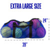 39" Mesh Sports Ball Bag with Strap, Blue