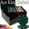 Custom - 750 Ct Ace King Suited Chip Set Mahogany Case
