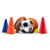 Set of 6 - 9' Sport Cones in Vivid Colored Vinyl