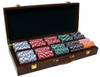 500 Ct - Pre-Packaged - Striped Dice 11.5 G - Walnut Case