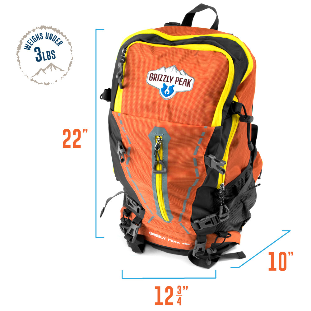 45L Internal Frame Backpack, Orange Hobby Monsters