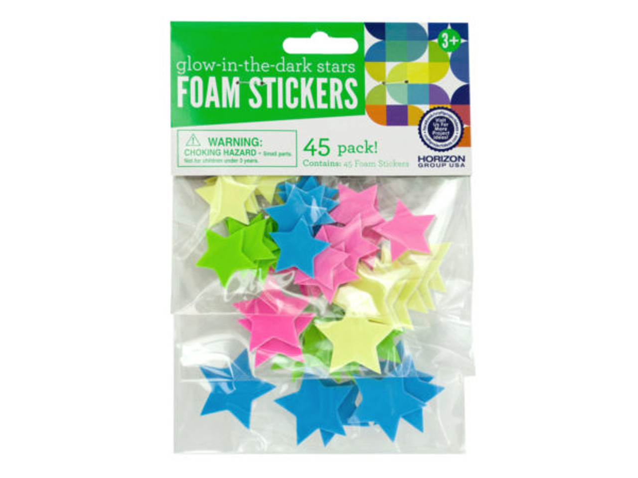 Glow-In-The-Dark Stars Foam Stickers (pack of 36) - Hobby Monsters