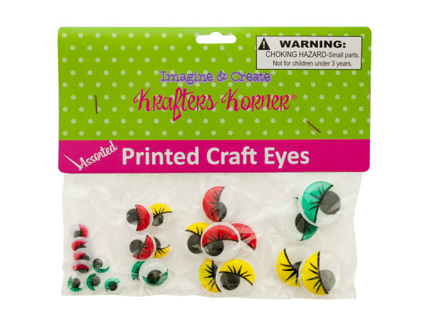 Colored Wiggly Printed Craft Eyes (pack of 25) Hobby Monsters