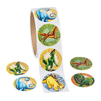 Dinosaur Roll Stickers 100