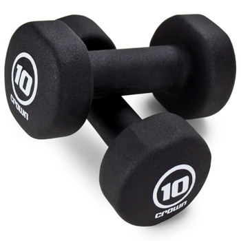 Pair of 10lb Black Neoprene Body Sculpting Hand Weights