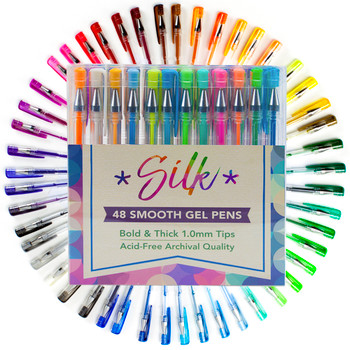 Silk 1mm Smooth Gel Pens, 48-pack