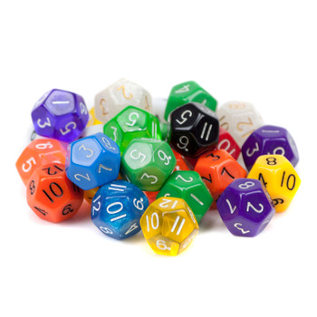 25 Pack of Random D12 Polyhedral Dice in Multiple Colors