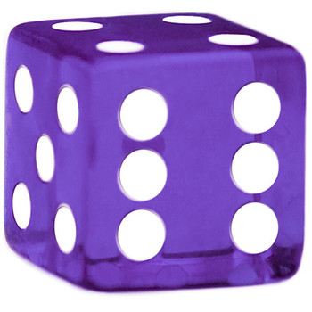 5 Purple Dice - 19 mm