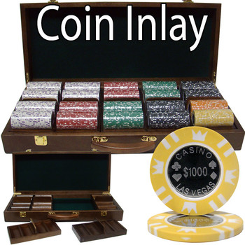 500 Ct Walnut Set Pre-Packaged - Coin Inlay 15 Gram Chips